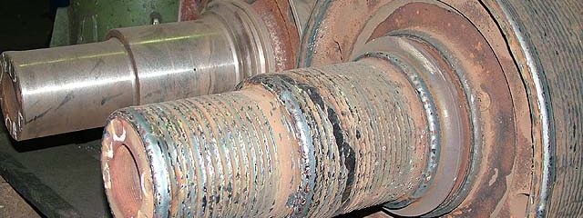 Schweissen_Auftragsschweissen_RichttreiberollenInstandsetzung Auftragsschweißung im Rahmen der Instandsetzung von Richttreiberrollen / Rollen von Richtgerüsten